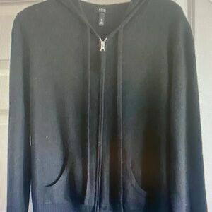 Aqua Men's Zip-Up Sweater in Black